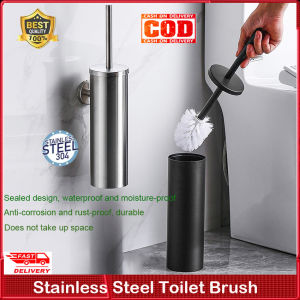 ⭐️【มีในสต๊อก+คลังสินค้าท้องถิ่น】⭐แปรงห้องน้ำพร้อมที่วาง304เหล็กสเตนเลสสีดำก้อนดับกลิ่นห้องน้ำสีฟ้าชุดแปรงฟรีแปรงห้องน้ำยืนสำหรับห้องน้ำ