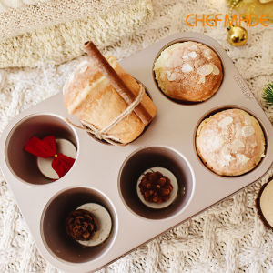 CHEFMADE กระทะมัฟฟินลึกแบบไม่ติด6ช่องถาดอบขนมปังคัพเค้ก WK9845