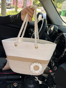 กระเป๋าถือผ้าใบไนลอนสไตล์ฝรั่งเศสสำหรับผู้หญิง ความจุขนาดใหญ่ กระเป๋าถือแบบสะพายไหล่ข้างเดียว วัสดุผสม สไตล์เกาหลี