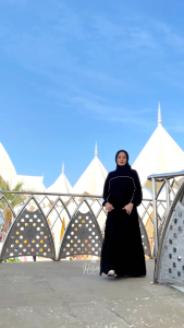 Hira Dress Umroh Black Zalifa Bahan Jetback Premium nyaman gaun wanita muslimah