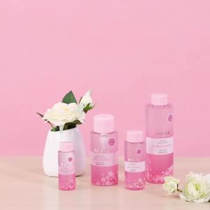 颜宝丽温和卸妆水按压式大容量樱花卸妆水孕妇深层清洁清爽卸妆水Yan Baoli gentle makeup remover press type large capacity cherry blossom makeup remover deep cleansing and refreshing makeup remover for pregnant women