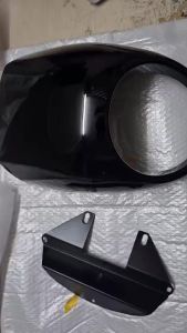 Xe Máy Đen Đèn Pha Nướng Fairing Bao Nhựa ABS Kính Chắn Gió Cho Harley 883 1200 Bánh Trước Gắn Dyna Sportster XLCH