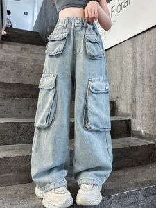 Girls Summer Thin Denim Pants Korean Style Child Clothing Spring Autumn Long Trousers Breathable Casual Workwear Jeans