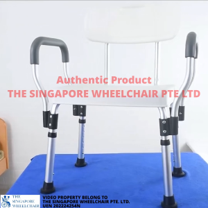 ViN SC02 Ultra Lightweight Shower Chair + Aluminium Anti Rust + Detachable Waterproof Soft Armrest + Height Adjustable Anti Slip Leg