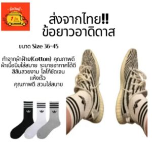 A SPORTS ถุงเท้าแฟชั่น ลายสามแถบ สไตล์ AD ใส่สบาย ส่งจากไทย!! ฟรีไซส์ 36-45 ใส่ได้ (1 คู่)