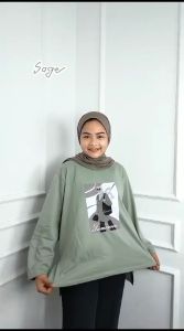 TOMORROW BLOUSE Bahan KAOS KATUN COMBED 24 S APK SABLON SIZE S M L XL XXL XXXL Blus Wanita Kekinian