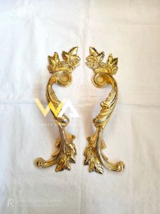 Handle Pintu Rumah Kuningan Antik Motif Cakar 39 cm 2 Pcs