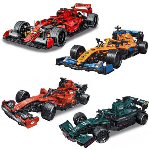 New Technical Red F1 Formula City Speed Racing Car Building Blocks MOC Bricks Famous Sport Vehicle Model Assembly Toy Kids Gifts