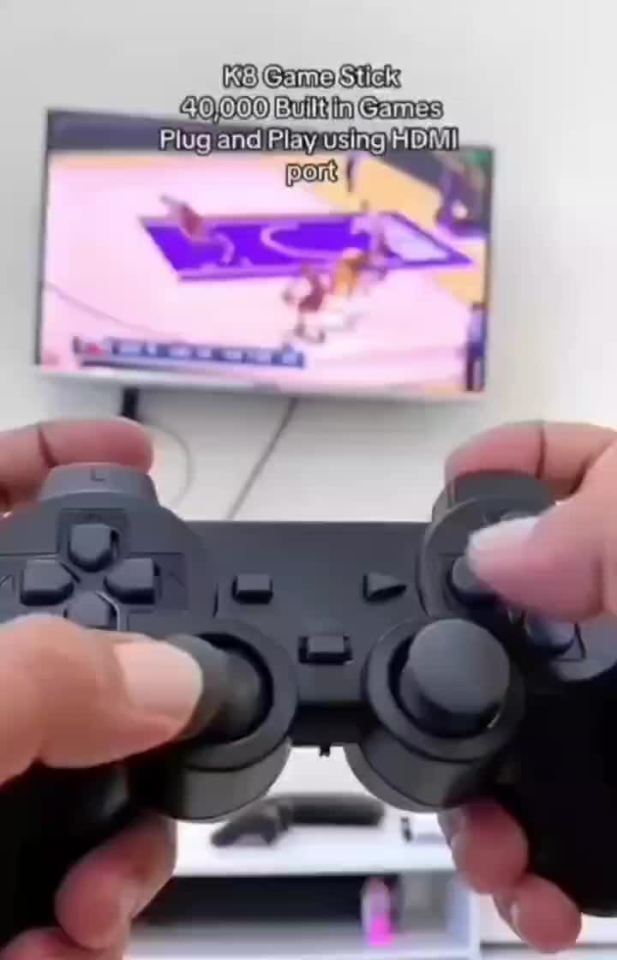 K8 Game Stick 64G 4K HD Built-in 40000+ Games 2 Set Controller & Stick Dual Wireless 2.4GHz Controller Retro Console TV Stick