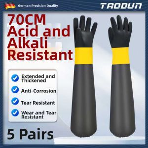 Acid-Resistant Alkali-Resistant Chemical-Proof Long-Sleeved Thickened Gloves 70cm