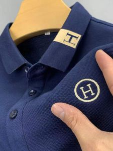 Lapel Short Sleeve Polo Shirt Men 2023 Summer Trendy T-shirt Top Handsome Young Man New Arrival Half-Sleeve T-shirt