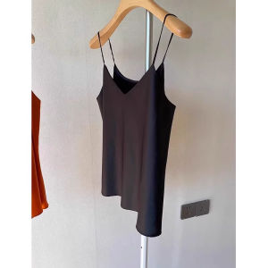 chaqi | Silk V-neck Slimming Strapless Bralette Womens Summer New Style Backless Casual Loose Fit Pure Color Innerwear Tank Top