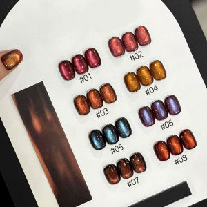 Sơn Móng Tay Mắt Mèo 10ML Màu Đỏ Mùa Đông Hiệu Ứng Hạt Thủy Tinh Gel Nam Châm Phản Quang Dành Cho Móng Đen 1-10 Cái Gel Móng Gốc Nhựa