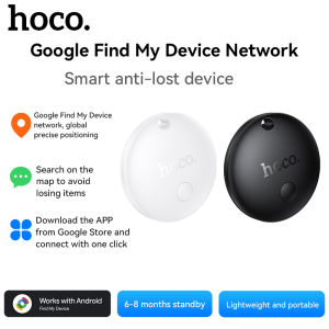 【For Android】HOCO E93A Intelligent Positioning Anti-lost Device Smart Tag Google Find My Device Network GPS Positioning Tracker Lost Reminder Anti-Lost Locator For Key Finder&Pets& Wallet Bag&Car