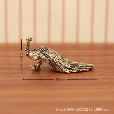 1pc Peacock Ornament Home Decor Statue Figure Brass Chinese Handicraft Decoration Small Brass Ornament