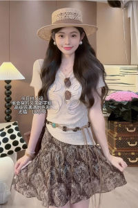 Váy Ngắn Chữ a Cạp Cao Bằng Vải Chiffon Mùa Hè Mỏng Cho Nữ Váy Ngắn Họa Tiết Hoa Váy Ngắn Che Chắn Váy Ngắn Chữ a