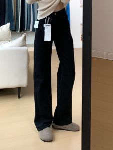 กางเกงยีนส์ทรงตรงขากว้างเอวสูง ทรงสลิมฟิต กางเกงขายาวทรงตรงสีดำ ทรงเข้ารูป กางเกงยีนส์ผู้หญิง ทรงหลวม สไตล์วินเทจ
