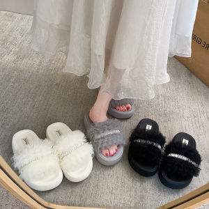 Fairy Tale Thick Heel Rhinestone Sandals Womens Summer Outdoor Skirt Slippers Beach Shoes Comfortable Breathable mid Heel