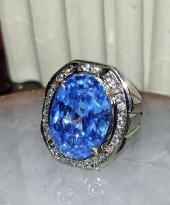 Cincin Batu Permata Blue Topaz Natural High Quality