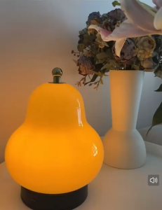 ✳️TSG65✳️ 3-Colours LED Pear Table Lamp Touch Dimming Portable Cordless LED Desk Light USB Rechargeable Bed Night Light LED Desktop Lamp USB Touch Dimming Recharge Night Light Bedside Lamps Bedside Lamp Touch Control Dimmable Light