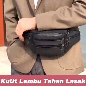 Ready Stock!! LEEFO Genuine Cow Leather Men Waist Bag Pouch Bag Chest Bag