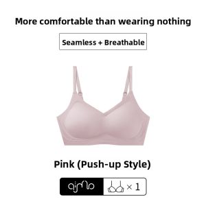 AIMO | aimo Seamless Thin Womens Bra Prevents Sagging Jelly Strip Design No Underwire V-Neck Style Nylon Material Youthful Spring Collection