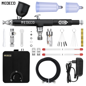 Neoeco 30PSI Airbrush Kit Dual-Action Multi-Function Portable Airbrush Set  Noise-reducing Compressor for Painting Cake Model