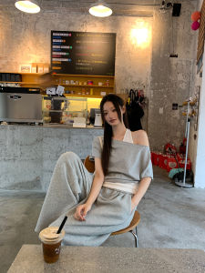 Short Sleeve Loose Fake Two-Piece T-Shirt Short Exposed Shoulder Top