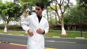 【Ready stock】Lab Coat Woman Doctor Coat Doctor Uniform Student White Coat Laboratory Coat Baju Makmal Long And Short Sleeve Button Style Button Cuffs All Size