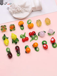Fruit Vegetable Cherry Strawberry Colored Glazing Bead Bracelet Di Material Handmade Beaded Bracelet Accessories Pendant Earring Accessories