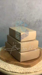 ( 50 Lembar ) Paper Lunch box Kraft Ukuran S - kotak makan kertas coklat-Kotak Nasi AYam Geprek/kotak Nasi Ayam