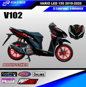 Stiker striping variasi all new vario 150 led tahun 2018-2020