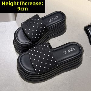 DINGMUYI | Thick Sole Increase Height Fashion Slippers Beach Shoes