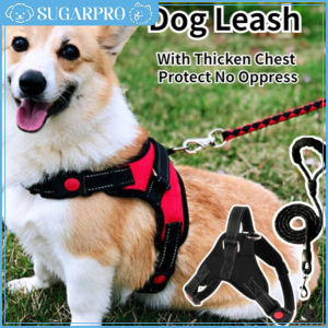 Adjustable Dog Leash Thicken Chest Protect No Oppress Dog Harness and Leash Reflective Breathable