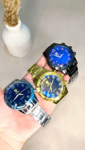 Jam Tangan Fashion Pria Desain Mewah Maskulin Rantai Stainless Steel Eksklusif