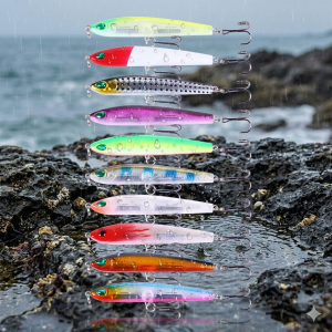 10pcs Sinking Pencil Fishing Lure 7.5cm 9g Long Casting Minnow Jerkbait All Water Layer Search Swimbait for Bass Pike Saltwater