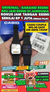 CASIO COUPLE ORIGINAL - CASIO Pria AW-48HE-7A -with- Wanita MQ-38-2A Jamdunia / Jam dunia JD19ST Jam Tangan Pasangan Cowok Cewek Anti Air AW 48HE 7A with MQ 38 2A Seri AW 48HE 7A & MQ 38 2A