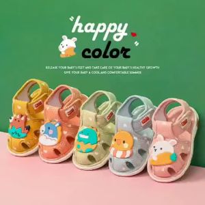 Cute Cartoon Character Non-Slip Toddler Sandals with Sound Soft Sole Prewalk Shoes for Babies