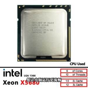 Intel | Bộ Xử Lý Intel X5680 Xeon 3.3GHz 6 Nhân 12 Luồng LGA 1366 12M Cache 130W Dành Cho Máy Tính Để Bàn - CPU Đã Qua Sử Dụng Hỗ Trợ DDR3