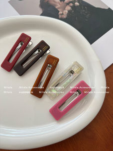 Elegant Pure Color Square Duckbill Hair Clip Sweet Side Clip Fairy Tale Style Hair Accessories Fashionable Hair Grips