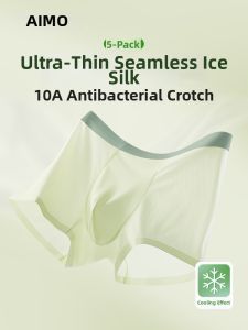 Aimo | Mens Ice Silk Antibacterial Seamless Flat Shorts
