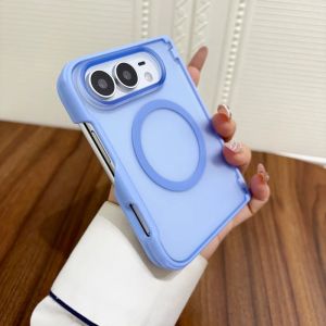 szhaiyu | Luxury Transparent Matte Magnetic For Magsafe Wireless Cute Phone Case For iPhone Duo iPhone 18 Fold Shockproof Protect Cover