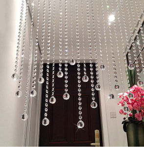 Crystal Octagonal Bead Wedding Decoration Curtain Door Curtain Beautiful Display Hanging Lampshade Hotel Decorative Accessories
