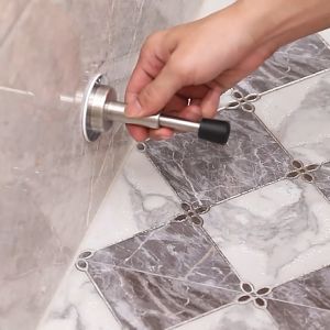 Penahan Pintu Karet Anti Slip - Penyangga Pintu Stainless Steel Panjang Tanpa Bor