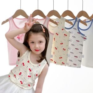 Childrens Summer Thin Cotton Vest Breathable Pure Cotton Tube Top Innerwear for Girls Boys Sleeveless Workwear Vest