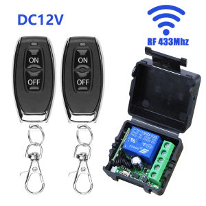 RF 433 Mhz รีโมทคอนโทรลไร้สายสวิตช์ DC 12 V 10A รีเลย์ตัวรับสัญญาณรีเลย์เครื่องส่งสัญญาณโรงรถประตู On Off Light Switch
