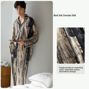 yuenei | Mens Autumn Cotton Long Sleeve Home Wear Set