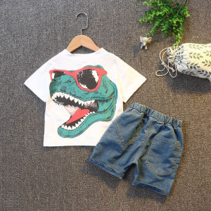 keren baju kaos anak laki laki baby Musim panas pakaian anak perempuan katun Lengan pendek Celana pendek Set dua potong