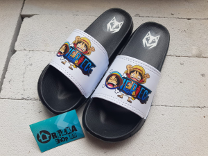 Sandal Anak Laki - laki dan Perempuan 4-14 tahun Motif ONE PIECE Kekinian Bahan Ringan dan Empuk