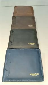 Menbense Dompet Uang Lipat Pria Wanita D2406-M Bahan Sintetis Lembut Tebal